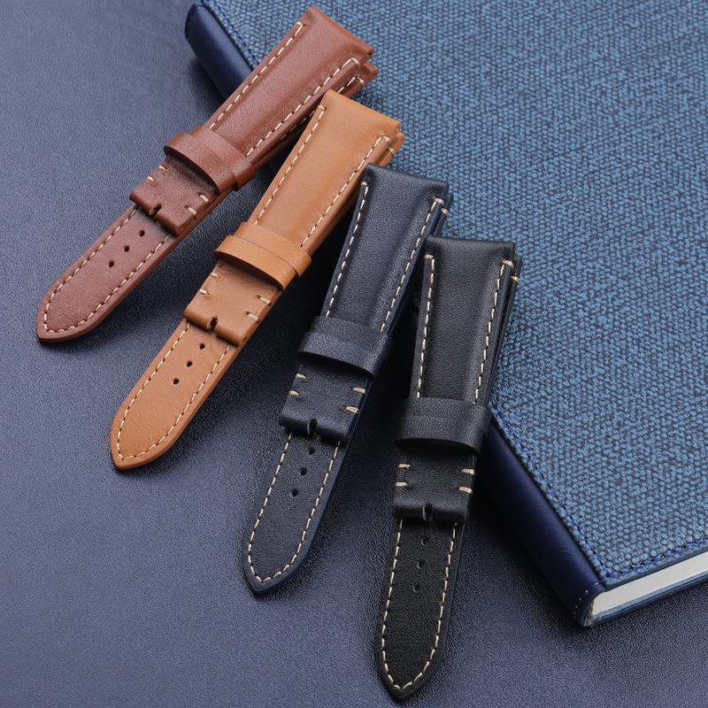 Мягкий винтажный кожаный ремешок для часов 22 мм Для Tudor Strap Black Bay 1958 41 мм GMT Pelagos Складная пряжка Черный Коричневый Синий Браслет
