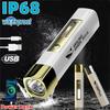 Уличный водонепроницаемый светодиодный фонарик IP68, перезаряжаемый через USB, сверхяркий фонарь, мощный фонарик, Power Bank, портативный фонарик