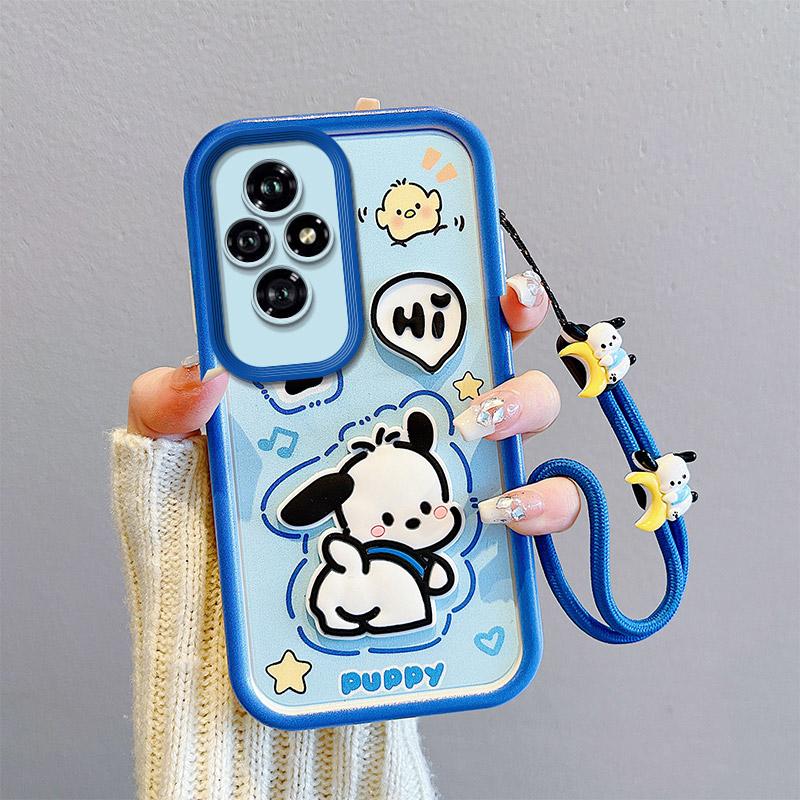 KEYSION Противоударный чехол для HONOR 200 Pro 5G с ремешком, мягкий силиконовый милый 3D-мультяшный чехол для телефона-куклы для Huawei Honor 200 5G