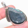 Natural Labradorite Gemstone Two Tone 925 Sterling Silver Pendant 2.17" W5w68
