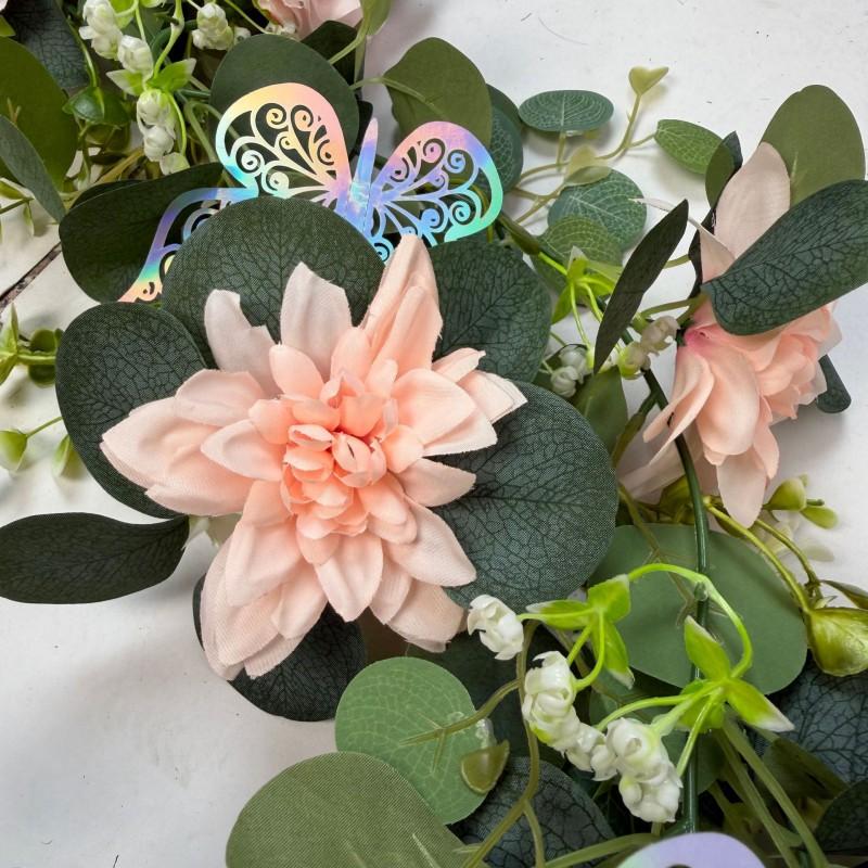 Artificial Rose Vine Garland Home Decor Wedding Party Wall Hanging Floral Arrangement Purple Gray Blue Pink White Champagne