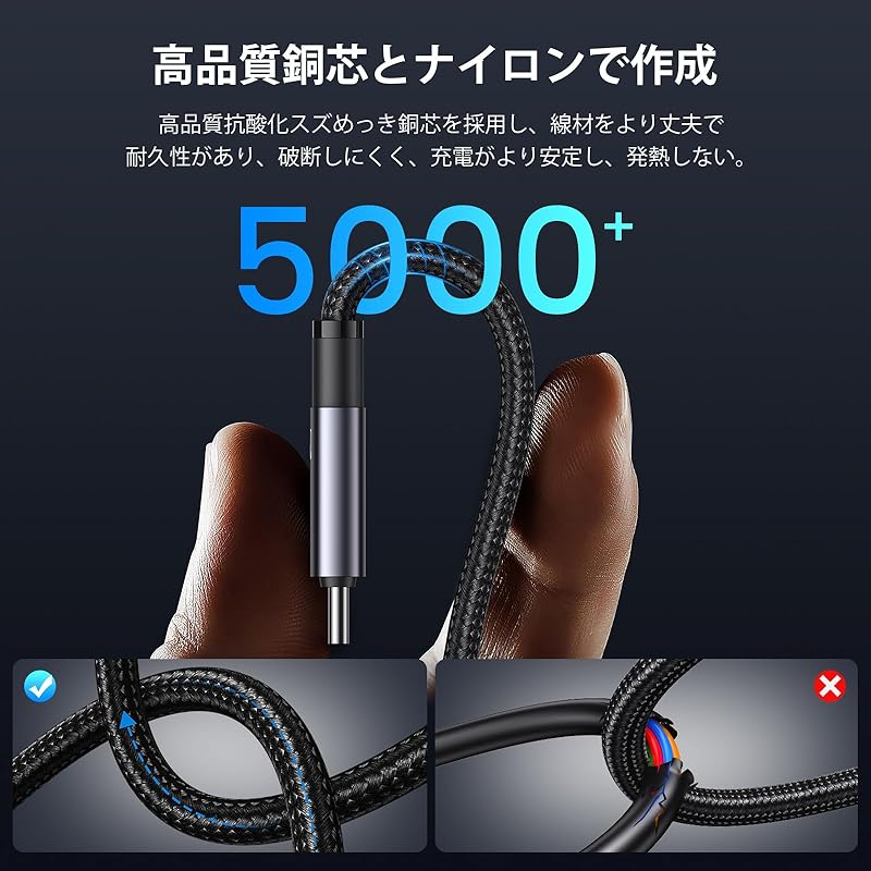 USB-кабель для зарядки 6-в-1 PD240W(С к С) Совместимость с PD3.1 Type C/Micro/IP C/A быстрая зарядка высокоскоростная передача данных 6 функций в 1 зарядке