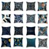 Retro Blue Simple Print Pillowcase Car Ornaments Office Living Room Home Pillowcase