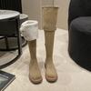 Over-the-knee Boots for Women's 2025 New Autumn and Winter, Small People Increase Their Height, and Two Wear Folded Maillard Boots, Long Boots.