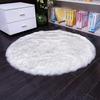 White Faux Wool European-Style Plush Cushion for Butterfly Chair or Vanity Stool