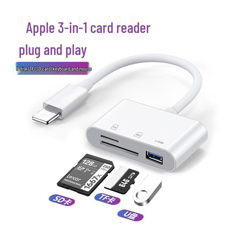 Совместимый картридер SD для Apple Lightning/Android Type-C для мобильных устройств, iPad и камер