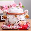 4.5 Inch Maneki Neko Ceramic Lucky Cat Porcelain Ornament Fortune Cat Money Box Feng Shui Piggy Bank