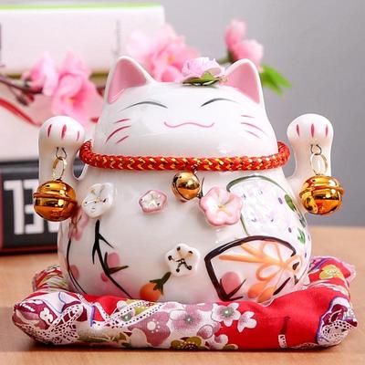 4,5-дюймовый керамический фарфоровый орнамент Maneki Neko Lucky Cat, копилка Fortune Cat, фэн-шуй, копилка