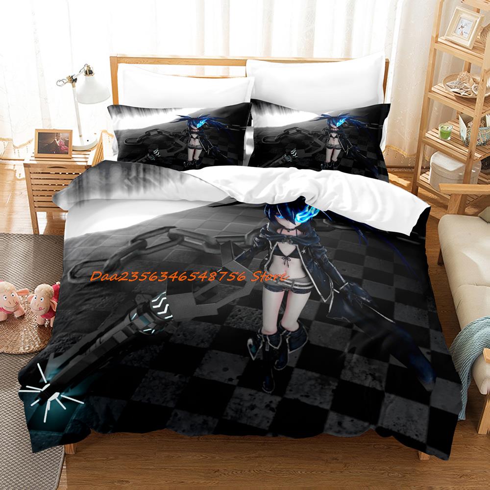 Постельное белье Black Rock Shooter Односпальное Двуспальное Полный Размер Queen King Размер Постельное белье для спальни взрослого ребенка Комплекты с пододеяльником Аниме Простыня