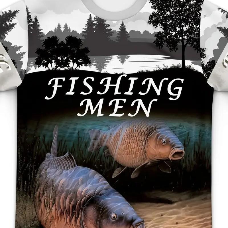Quick-Dry Long Sleeve Fishing Tee With Print Design Outdoor Hiking Sports Activities