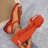 2025 Summer New Beach Flip-Toe Flats Women's Shoes Large Size Women's Shoes Flat Roman Sandals Plus Size 43