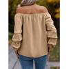 Women Pullovers Blouses and Shirts Ladies Autumn Winter Long Sleeve Off the Shoulder Shirt Tops
