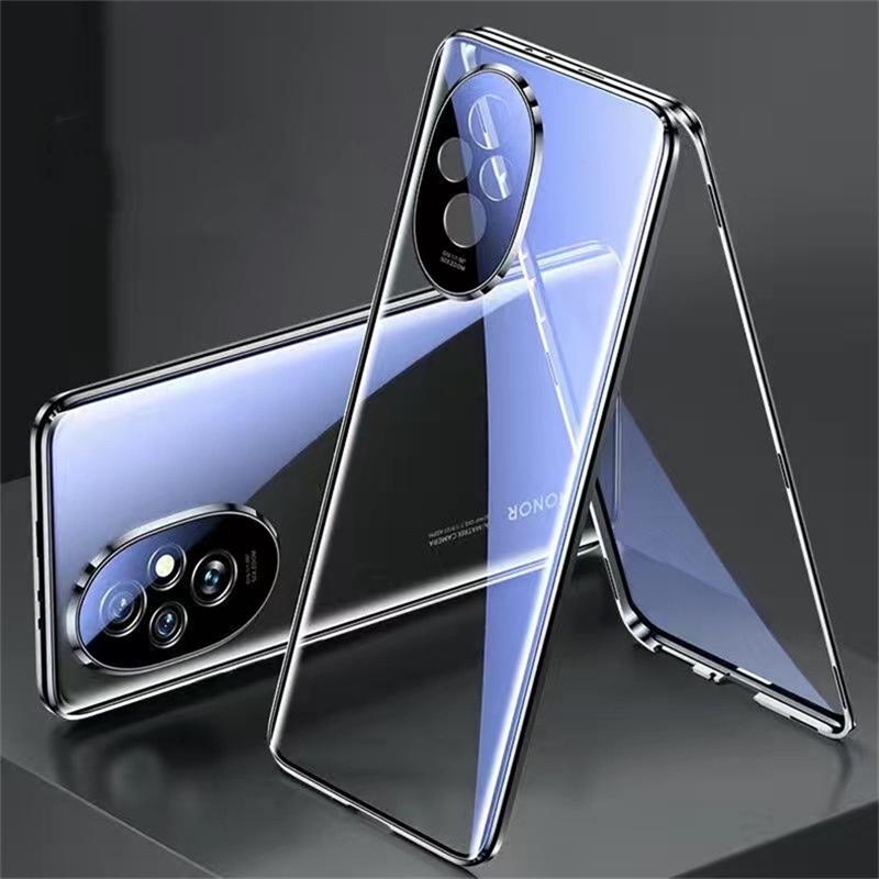 360 Полный Чехол Для Honor 200 Pro 100 100Pro 5G Двустороннее Магнитное Притяжение Металлический Закаленный Стеклянный Защитный Чехол Бампер