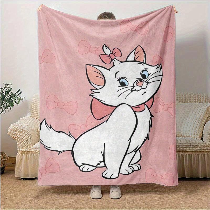 1PC Cute Cartoon Cat Design Blanket, Seasonal Universal, Home Decoration, Throw Blankets, Couch Sofa, Soft Flannel Throw Blanket, Versatile