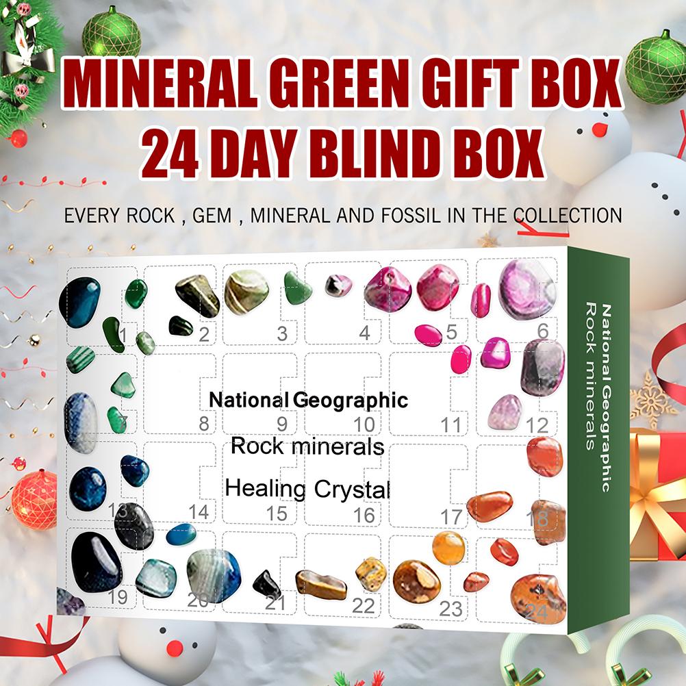 Рождественский Адвент-календарь Игрушка 24 дня Рождественские рудные игрушки Минеральные подарочные коробки Игрушки Геологические