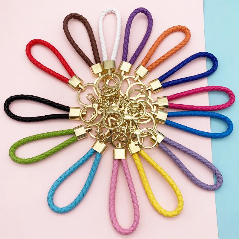 1шт золотой мужской женский брелок для ключей аксессуары кожаный брелок плетеный браслет плетеный ремешок на запястье