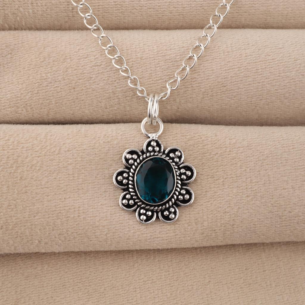 Natural Apatite Gemstone 925 Sterling Silver Jewelry Partywear Pendant 1.37" For Birthday Gift CP-40-13