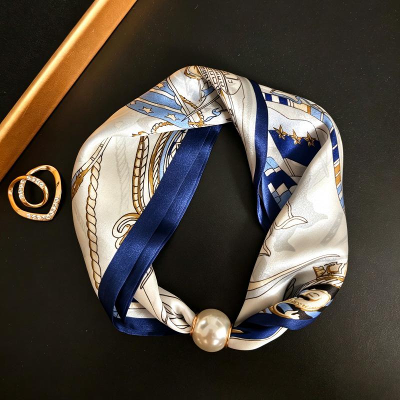 Silk Magnetic Buckle Scarf: Luxurious, Versatile Mulberry Silk for Women's Spring/Summer Neck Protection