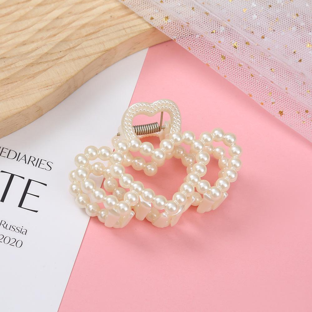 Корейская заколка для волос с бантом из жемчуга и геометрической акулой - простая и универсальная заколка для волос