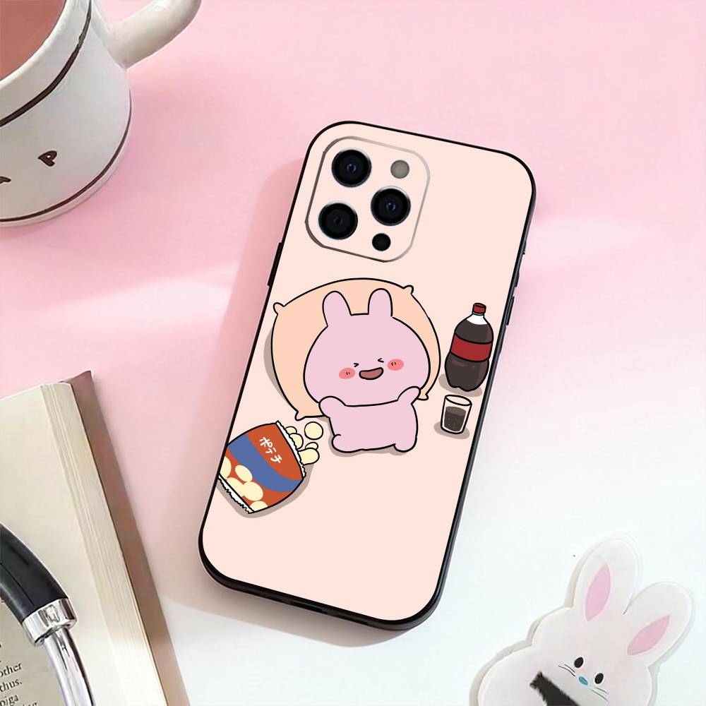 CUTE A-Asamimichan Phone Case For iPhone 17,16,15,14,13,12,11 Plus,Pro Max,Soft Silicone Black Cover