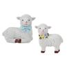 Sheep Statues Resins Craft Animal Figurines Ornaments Set of 2 for Garden Landscape Flower Pot and Dollhouses Decoration