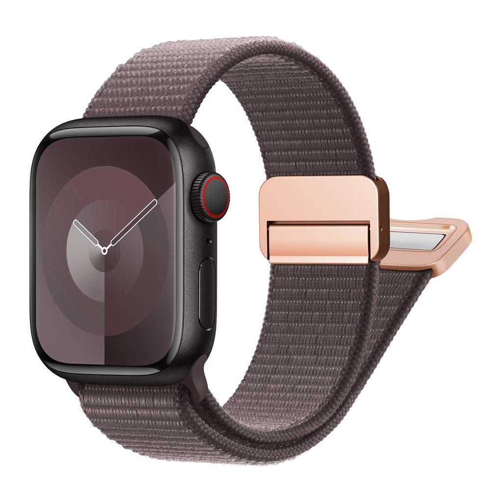 Nylon Loop Strap for Apple watch band 40mm 45mm 44mm 49mm 41mm 38mm 42mm Magnetic bracelet iWatch series 9 8 7 6 5 3 ultra 2 se