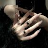 Black Gem Spider Ring - Retro Style, Open Design