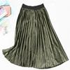 Элегантная узкая бархатная женская плиссированная юбка с высокой талией на весну и осень