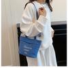 2025 Women's Fashion Canvas Embroidered Tote - Casual Crossbody Small Bucket Bag