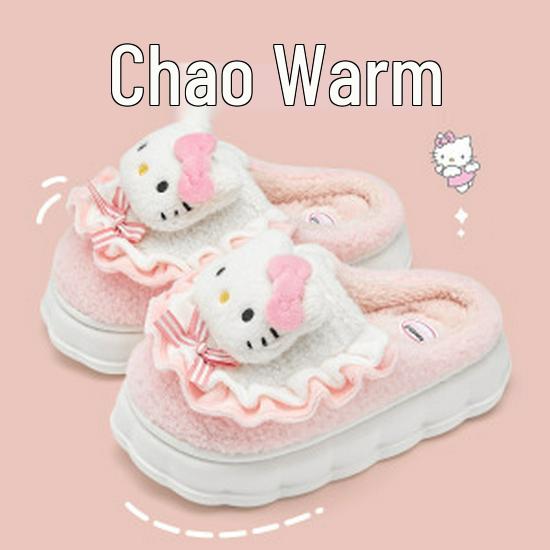 Уютные женские пушистые плюшевые тапочки Cinnamoroll — милая хлопковая зимняя домашняя обувь для осени и зимы 2025 года.