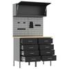 Work Cabinet Set with Drawers and Shelf 5 Pieces Black