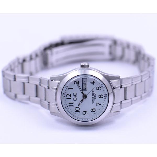Citizen Женщины W473-204 ( Часы Q&Q Модель из нержавеющей стали) Круглые часы из серебристой нержавеющей стали, аналоговые