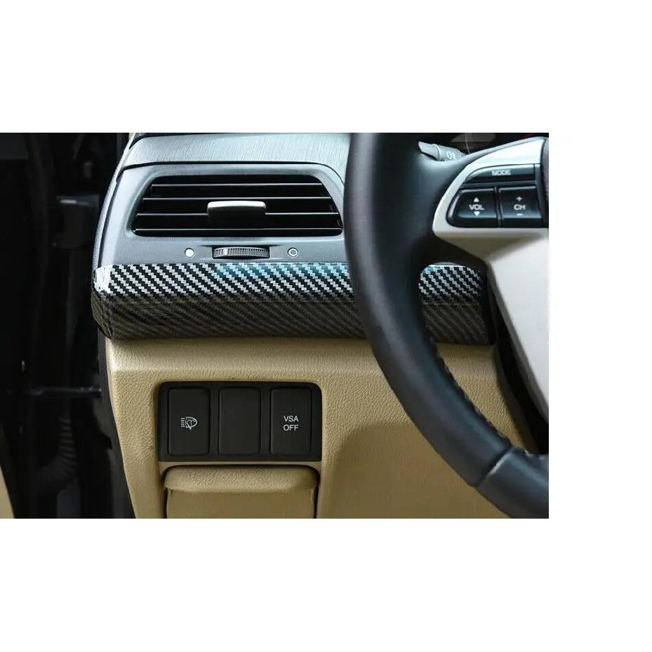 3pcs/Set Carbon Fiber Texture ABS Central Console Dashboard Strip Trim LHD Fit for Honda Accord 8th 2008 2009 2010 2011 2012