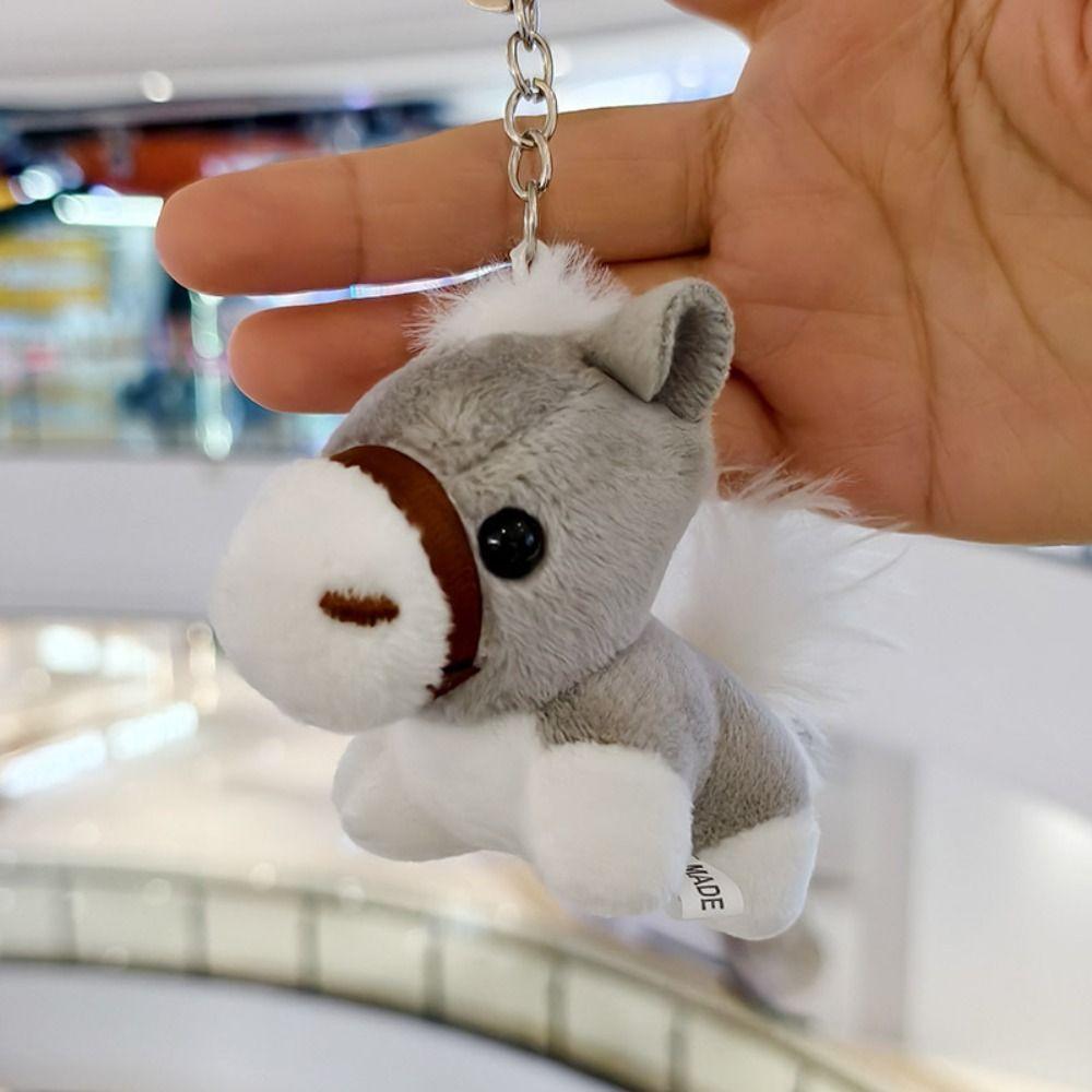 Mini Stuffed Animal Keyring Creative Plush Horse Doll Pendant Zodiac Pony Figurine Year of Horse