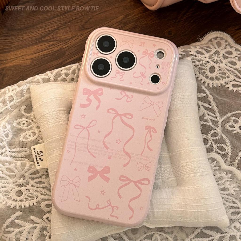 Розовый чехол для телефона с бантом, подходящий для iPhone 16, iPhone 17 и iPhone 17 Pro Max