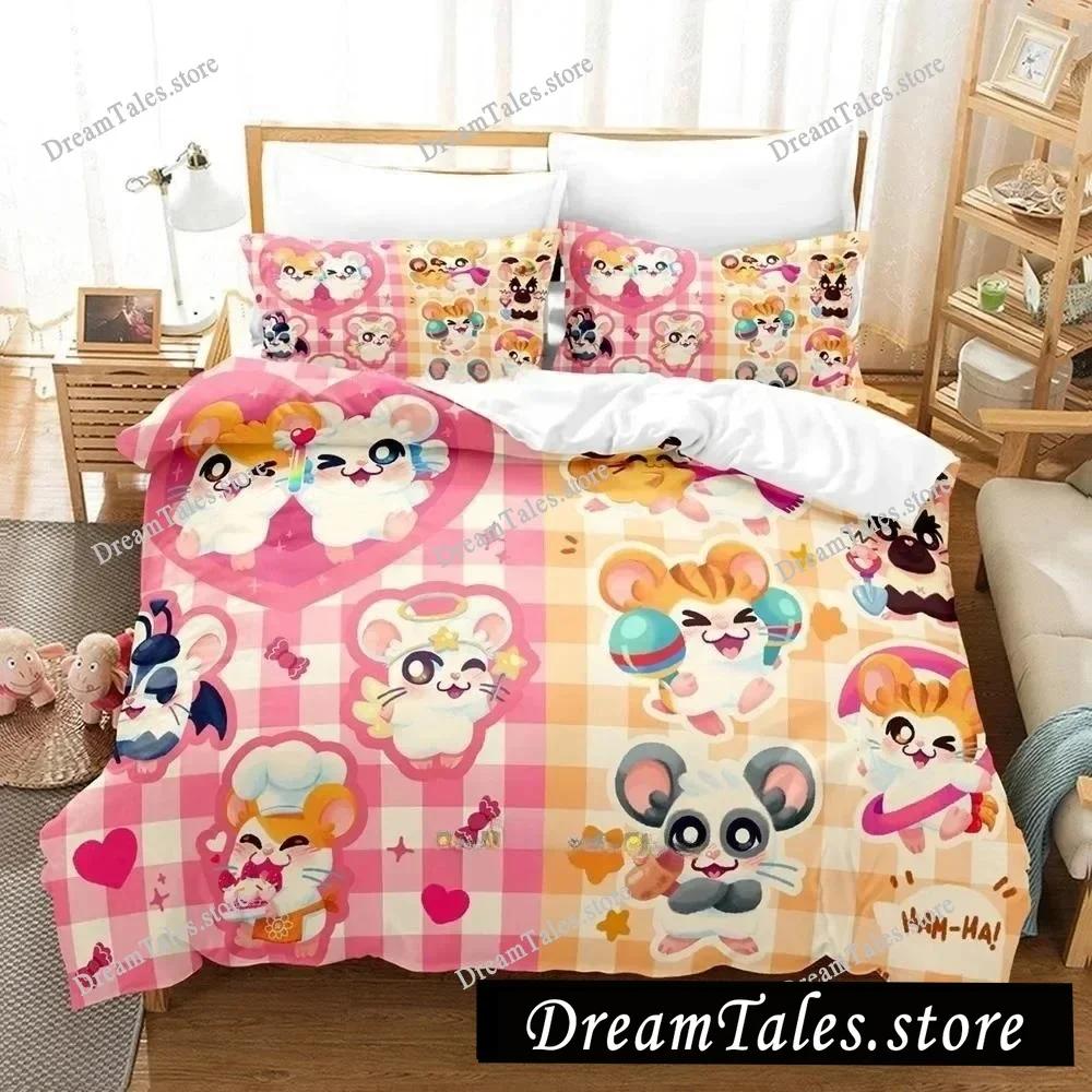 3D Печатный Мультяшный Животный Hamtaro Комплект Постельного Белья Односпальный Полуторный Полный Queen King Размер Комплект Постельного Белья Взрослый Детский Спальня Пододеяльник Комплекты