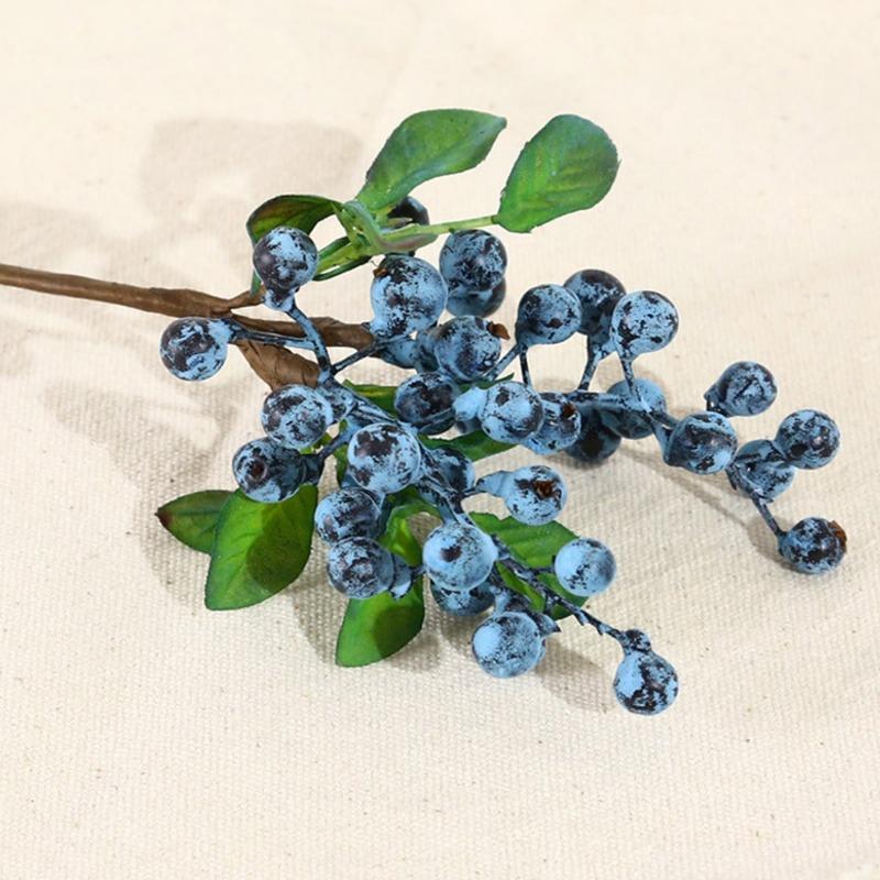6 шт. пластиковые искусственные ягоды черники искусственные цветы черники для дома, свадьбы, офиса, вечеринки, декор