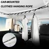 Portable Car Clothes Hanger Rope Large Bearing Clothesline For Rear Seats Storage Fixing Hooks Auto Interior Accessories