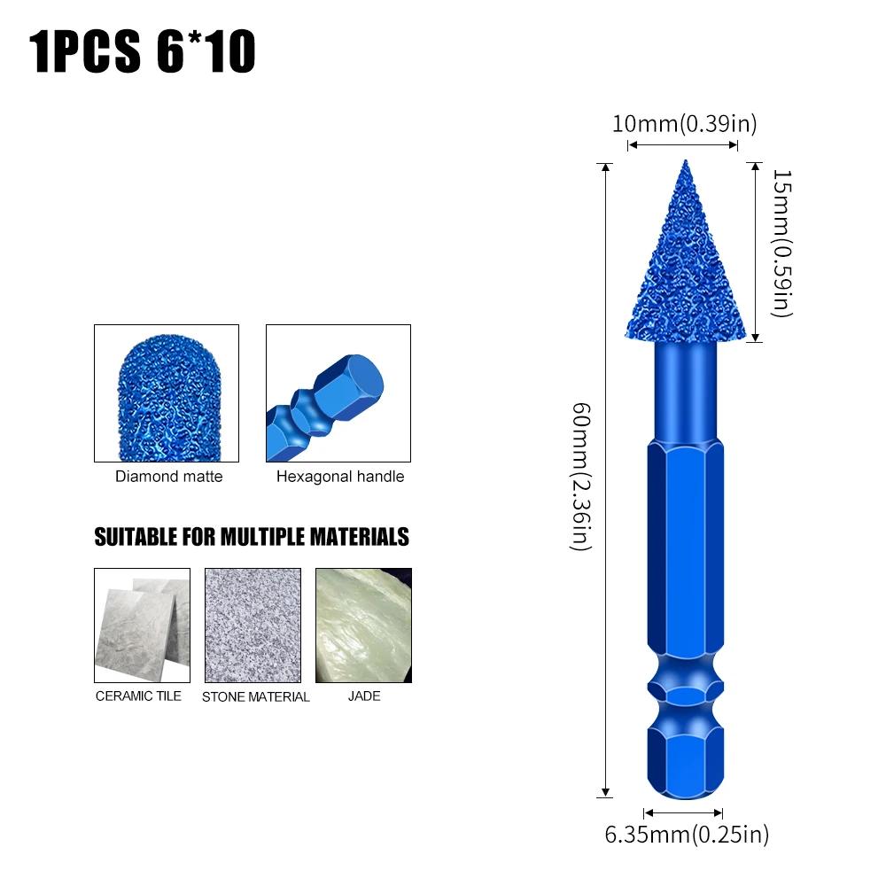 Шлифовальная головка с шестигранным хвостовиком, шлифовальная головка для мрамора, плитки и камня, новый тип паяной сверлильно-шлифовальной головки