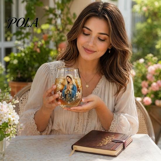 Высококачественная стеклянная посуда Кружка Faith, Прозрачная кружка без свинца, с религиозной тематикой, Позолоченные края, Стильная, Детализированная, Христианская