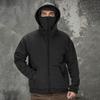 Streetwear Fleece Hoodies for Men with Mask 2025 Thermal Winter Double Hat Hooded Sweatshirt Outdoor Sports Jacket