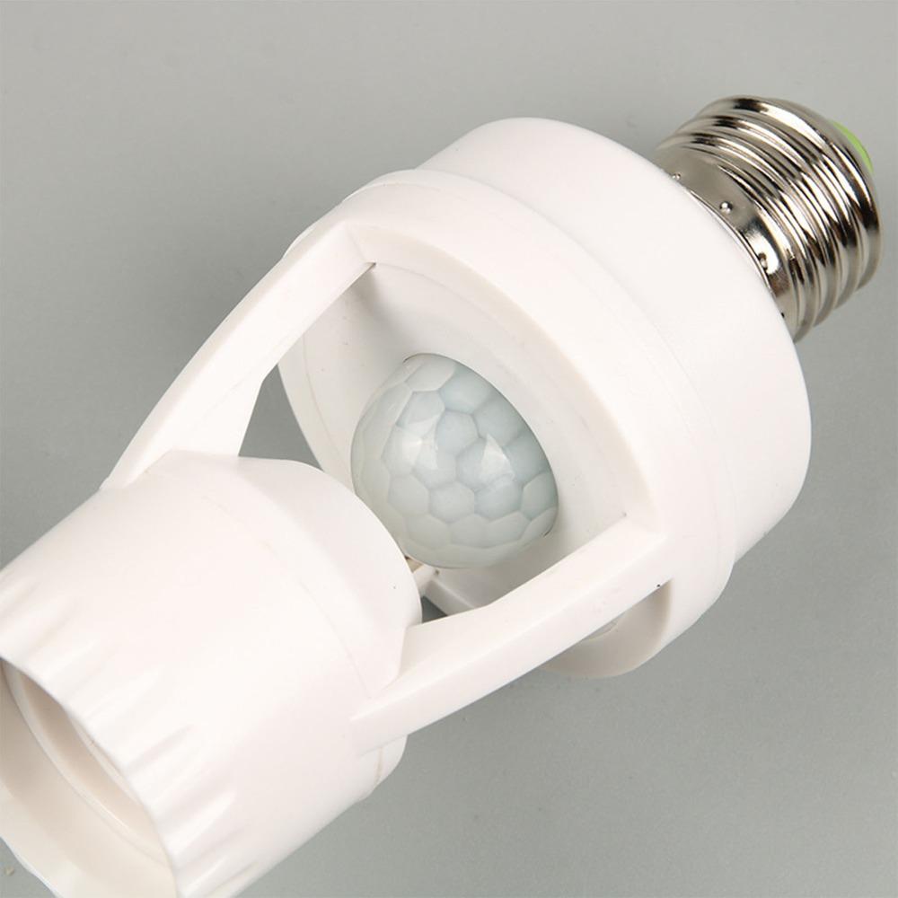 E27 Motion Sensor Light Socket 10-300 Second Delay Smart Lamp Holder Adapter Indoor Use