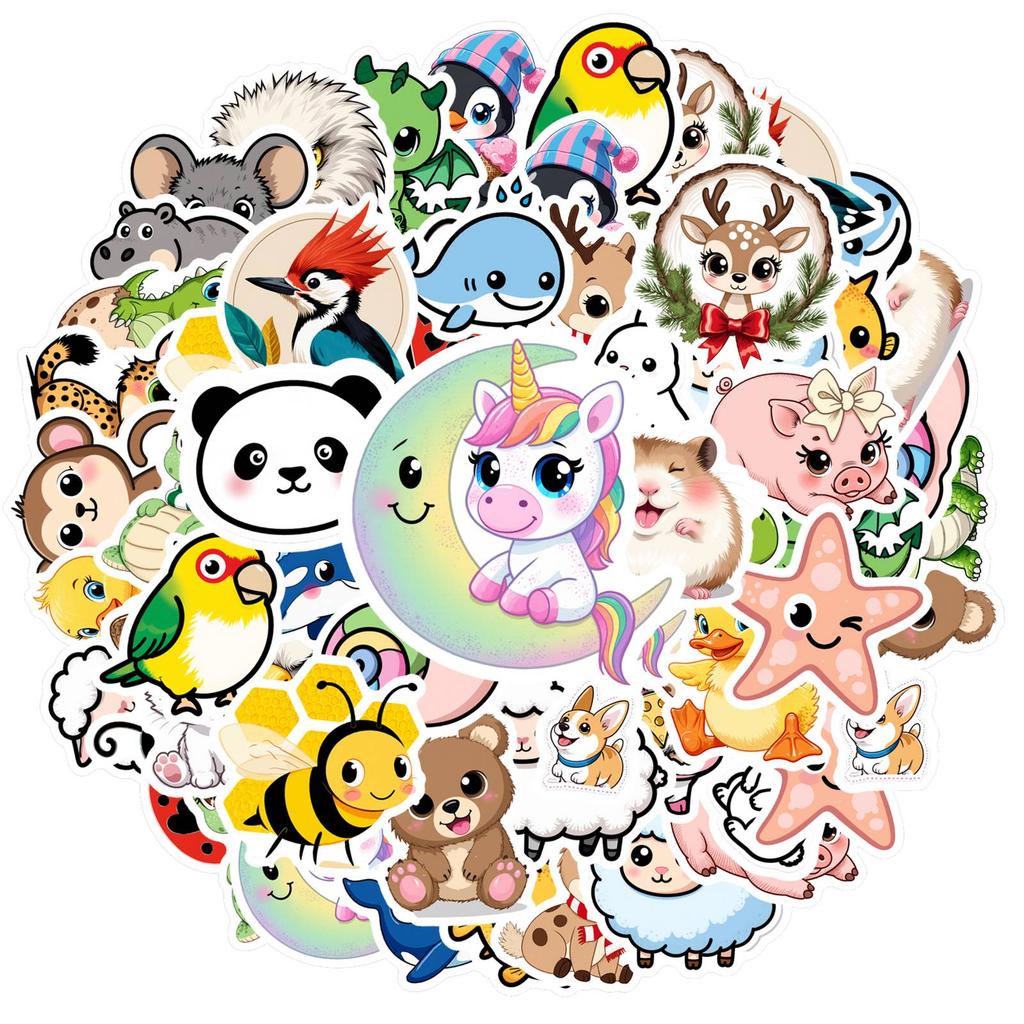 35pcs-70pcs Cute Cute Stickers Cartoon Animal Stickers Stickers For Guitar Laptop Helmet Skateboard DIY Phone