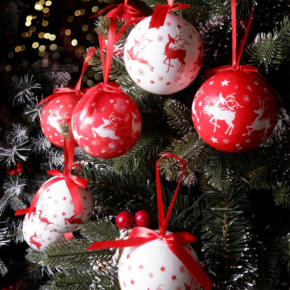 Xmas Party Hanging Ball for Home Party Ornament Christmas Gift Christmas Tree Decor Ball Baubles Ornament  Xmas Tree Toys 7 PCS  a Set