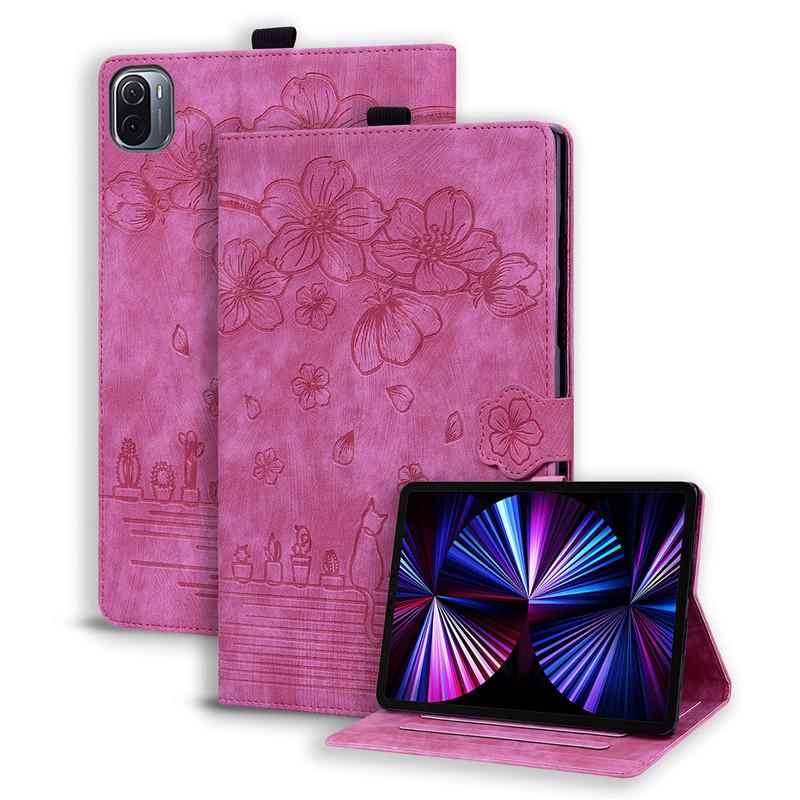Чехол для планшета для Xiaomi Pad 5 Pro, чехол 11 дюймов, чехол с 3D тиснением и подставкой для цветов, чехол-кошелек для планшета Xiaomi Mi Pad 5, чехол для Mipad 5 Pro, чехол