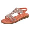 2025 IELTS Run Large Size Hollow, Flat Bottom Rhinestone Sandals, Bohemian Comfort Women's Shoes Summer