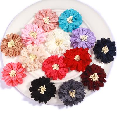 10 шт./набор 4,5 см 1,8" Модные однотонные цветы из искусственной ткани для свадебного приглашения, платья, одежды, шляп, украшения