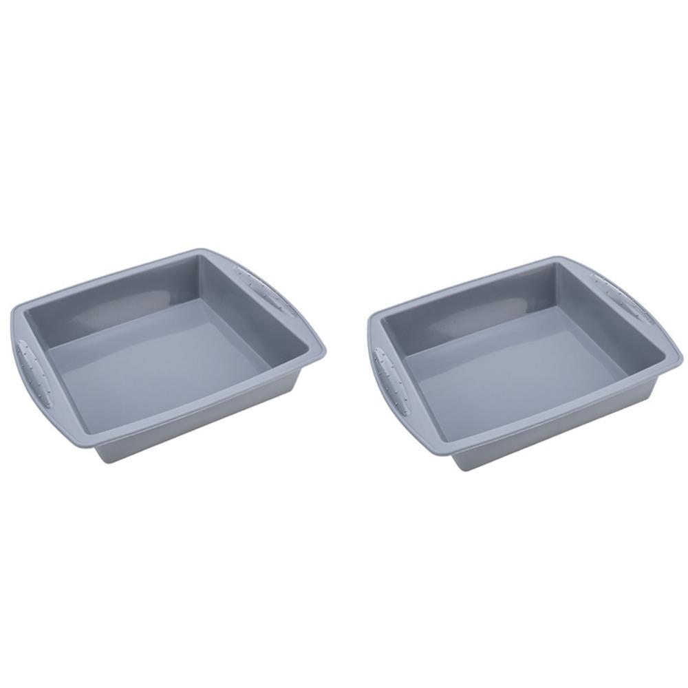 2PCS Heat Resistant Cake Baking Pan Flexible Dessert Baking Mold Multifunctional Bread Mold Oven