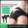 Sports Shoulder Pads Unisex Weightlifting Adjustable Breathable Compression Single Shoulder Support Back Brace Guard Wrap Belt
