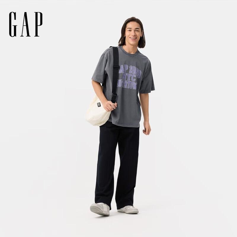 Gap Унисекс футболка с коротким рукавом и стиркой, с логотипом